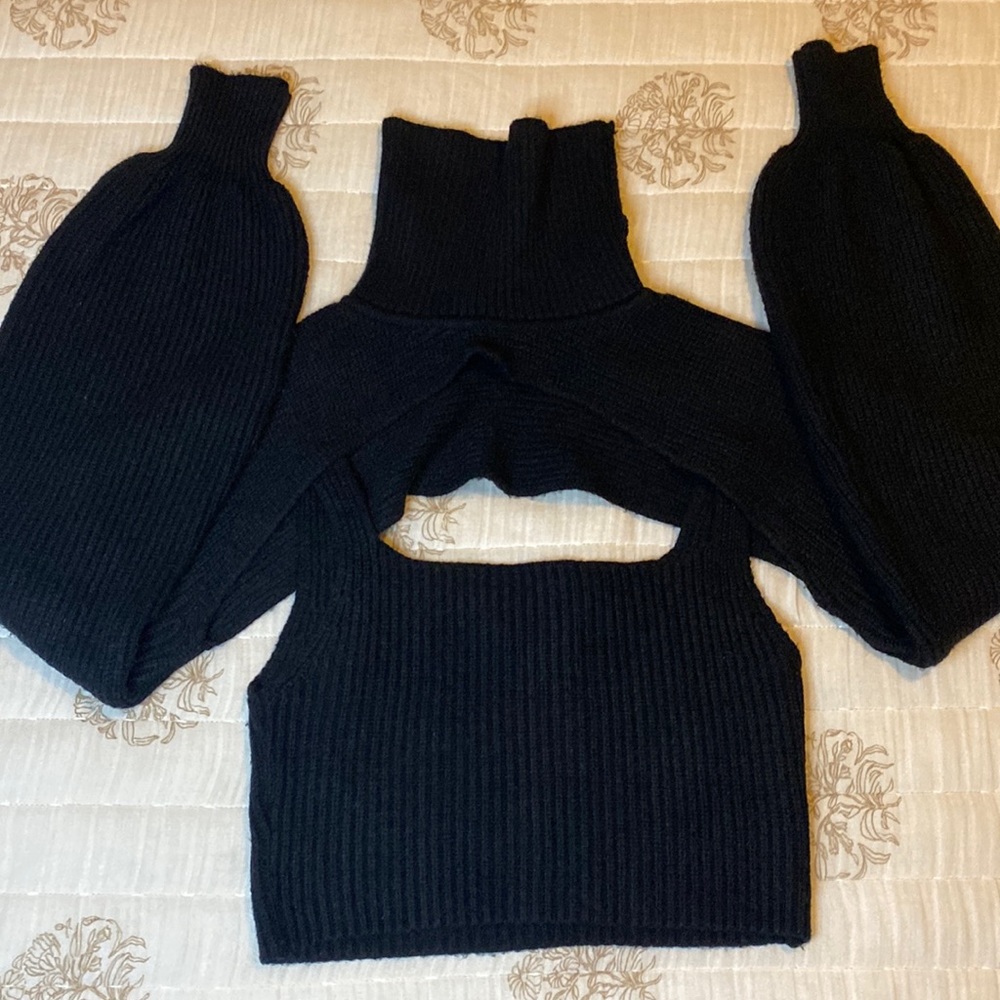 Women's Cut-Out Turtleneck Knit Sweater